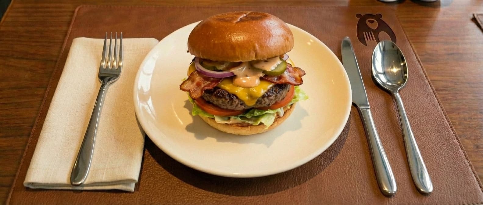 Burger de Vită cu Cartofi Prăjiți