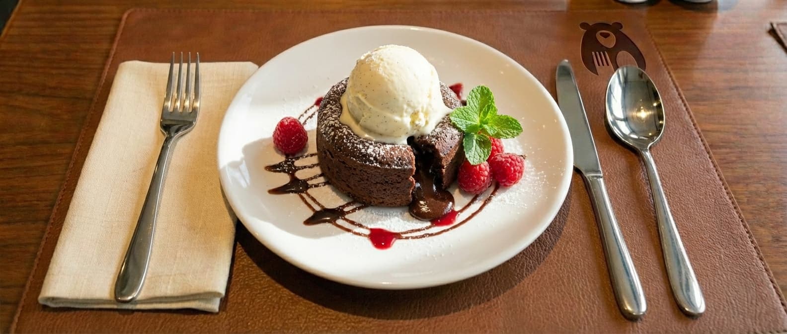 Lava Cake cu Îngheṭată si Dulceaţă de Afine