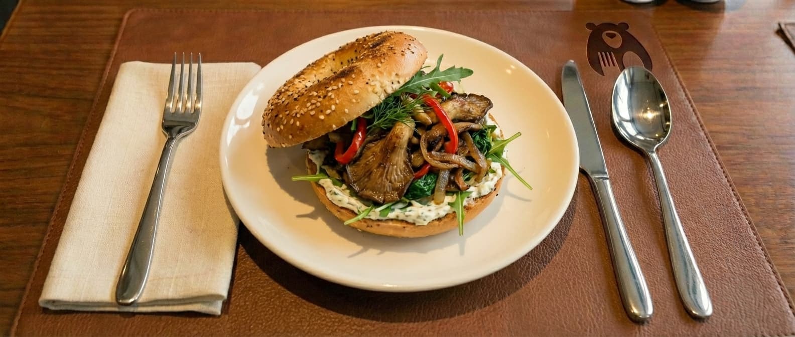 Pleurotus Bagel & Scrambled