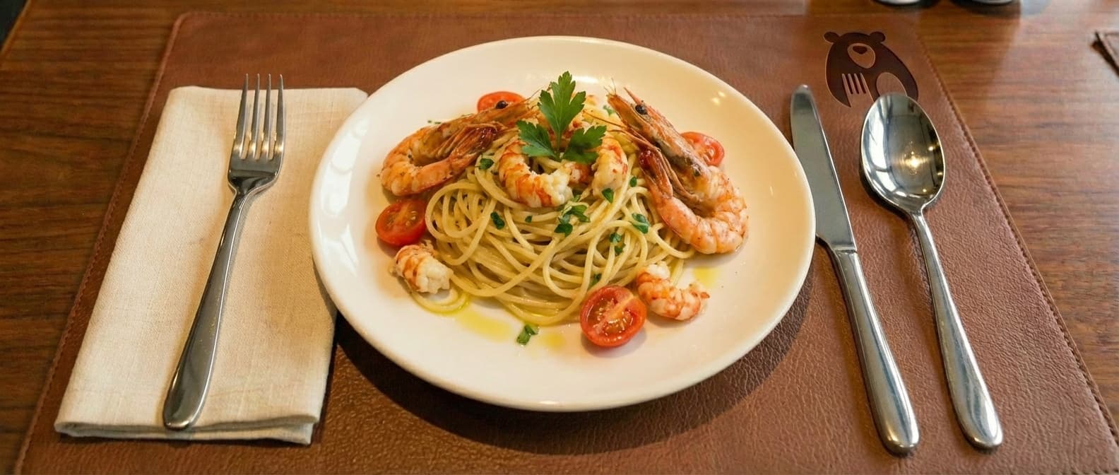 Pasta with Langoustines and Shrimp