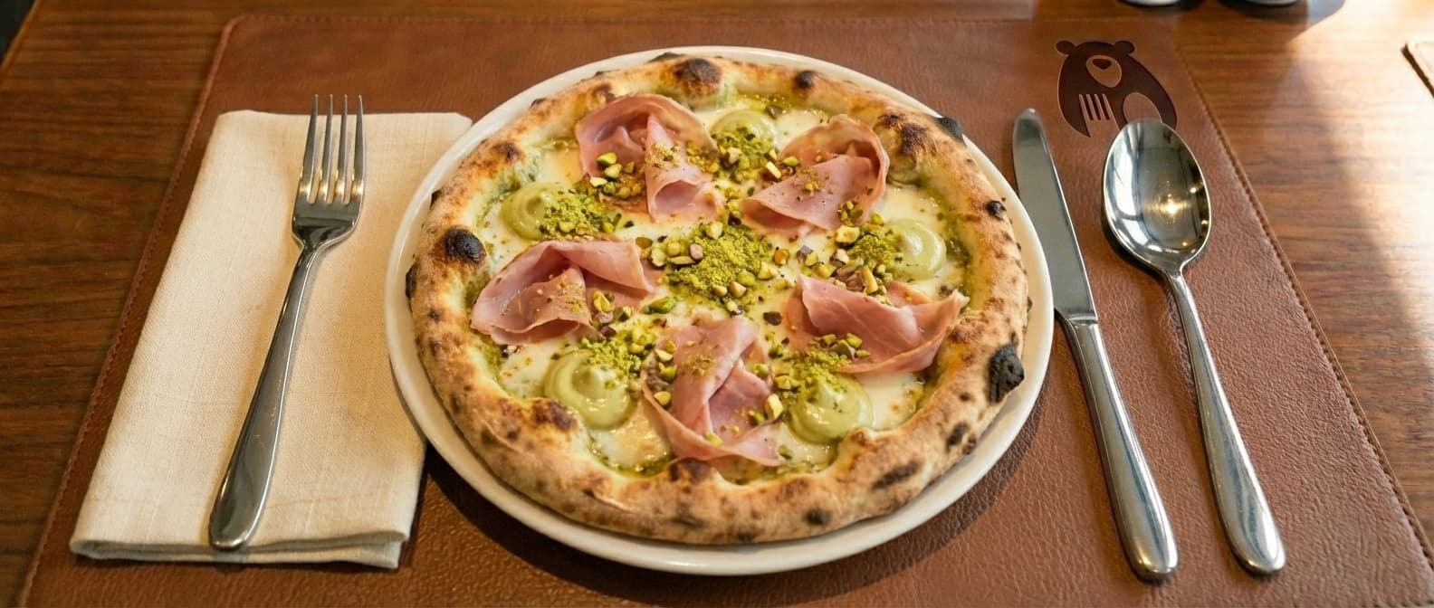 Pizza Pistacchio e Prosciutto Cotto