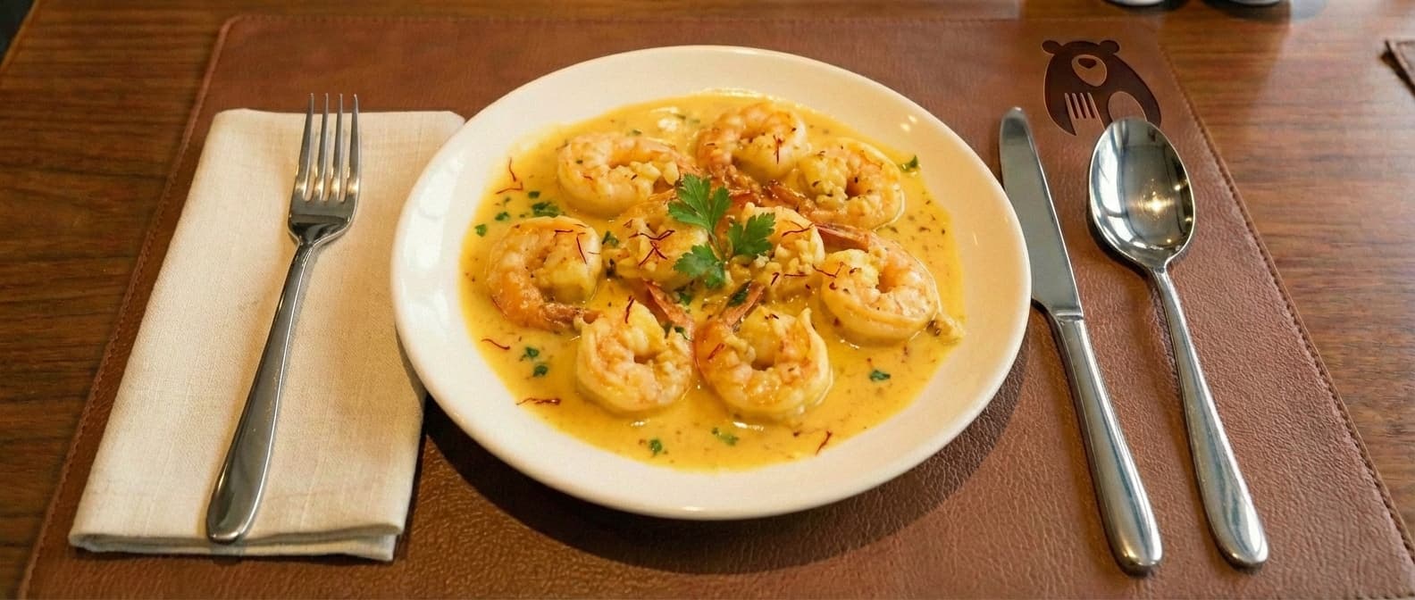 Shrimp in Saffron Sauce
