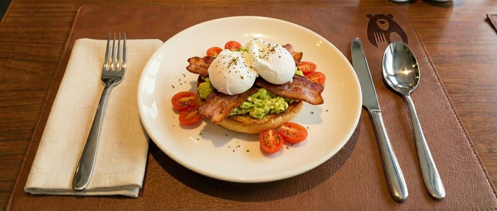 Poached Egg and Avocado Breakfast Bun