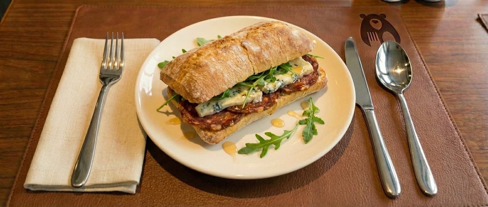 Ventricina and Gorgonzola Sandwich