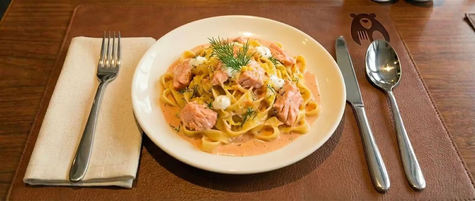 Tagliatelle Cu Somon Proaspăt Și Dovlecel